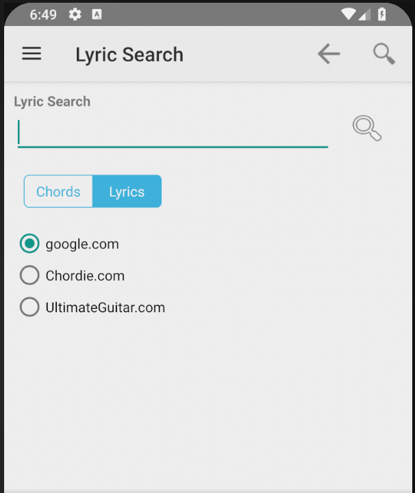 Lyric Search Main