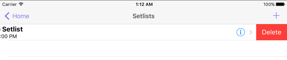 Delete Setlist in Setlist Helper for iOS