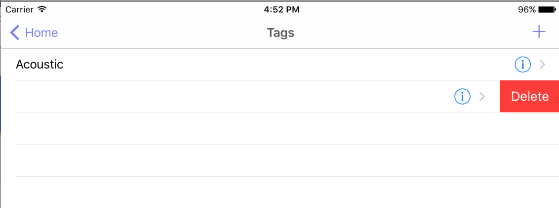 Delete Tag in Setlist Helper for iOS